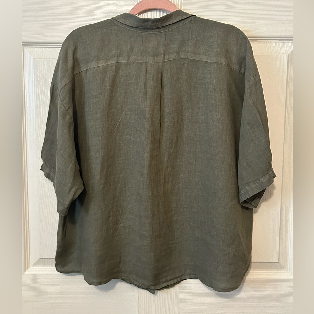 Velvet by Graham & Spencer Linen Button Up Blouse Lg - Picture 6 of 6